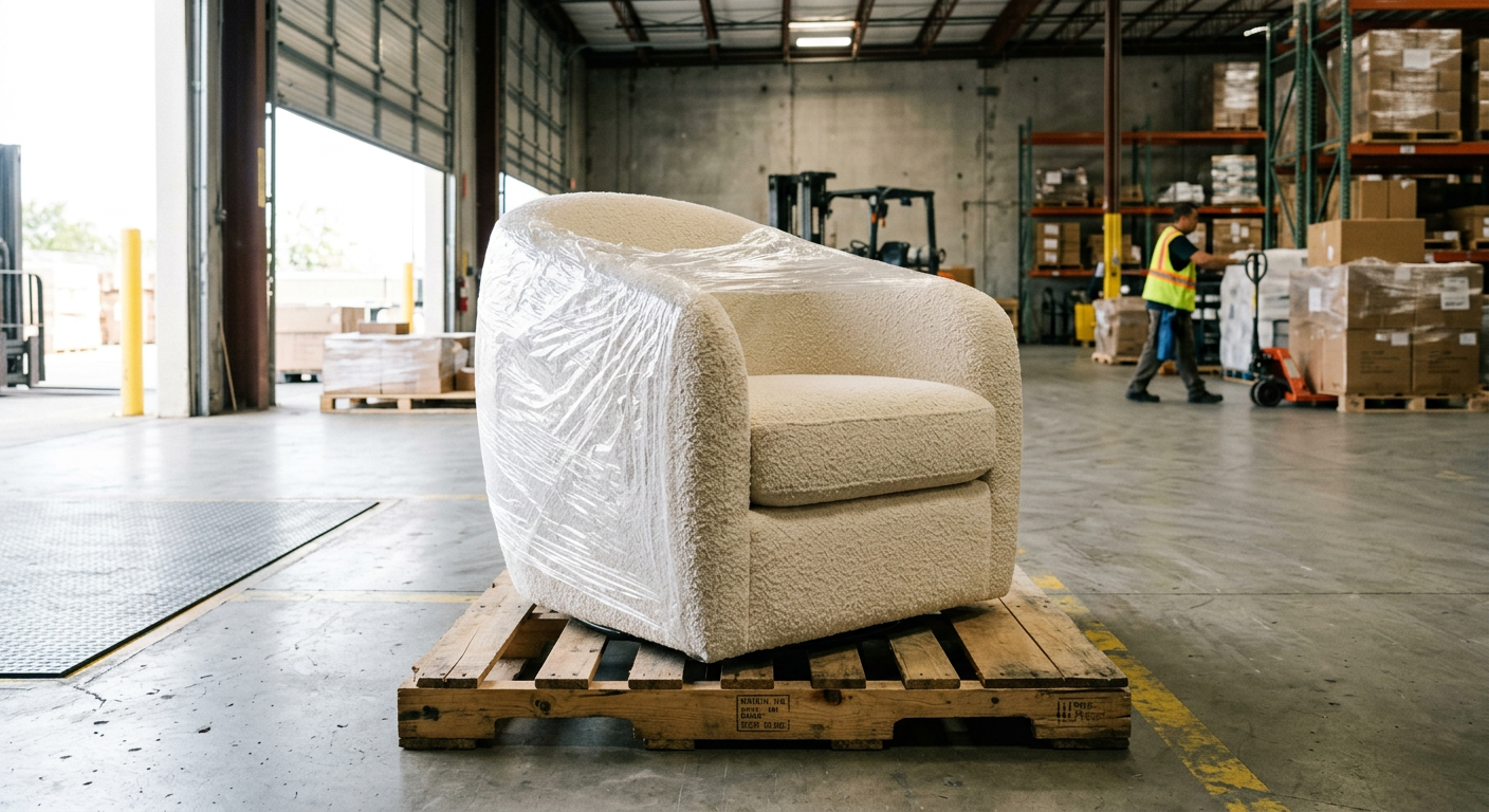 Lounge chair on the receiving dock